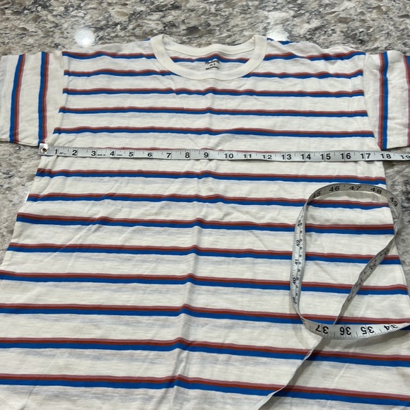 Madewell | rib crewneck tee in rock wood stripe size s small - Picture 9 of 12